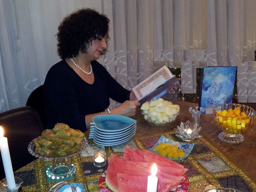 Shabe Yalda Celebration dishes and poetry