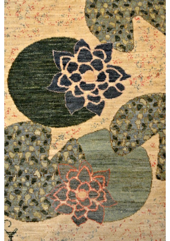 Water Lilies - Contemporary Wool Carpet 4x6 interior design motif photo