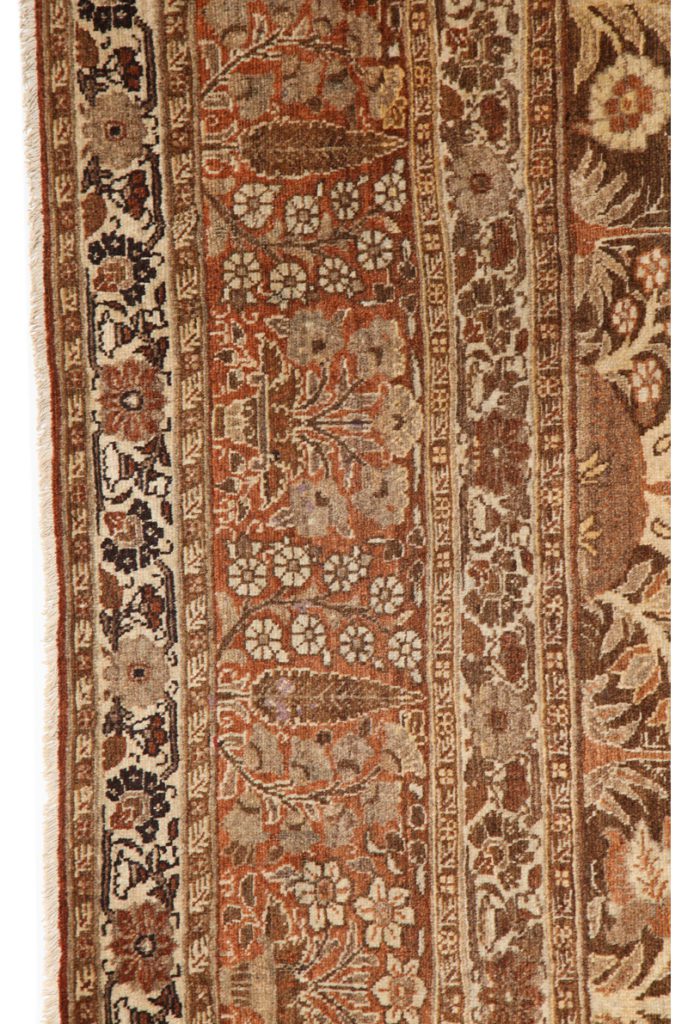 Antique Persian Haji Jalili Carpet bottom fringe detail photo
