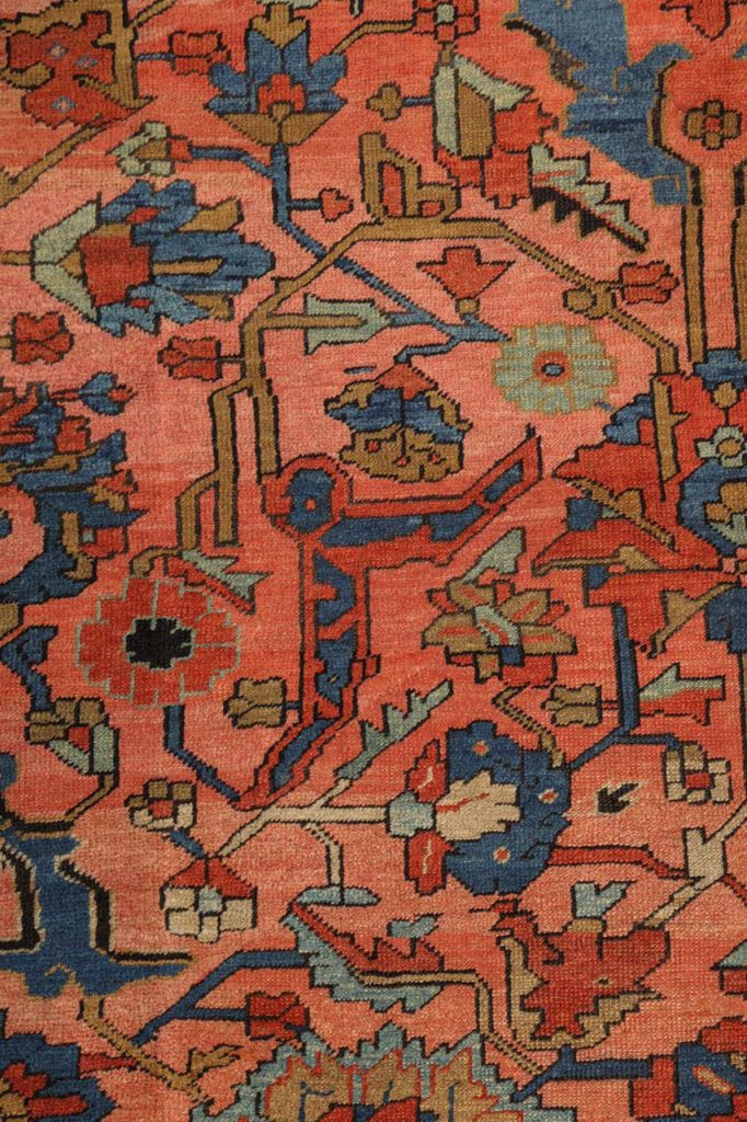 Antique Persian Bakshaish carpet detail photo 2