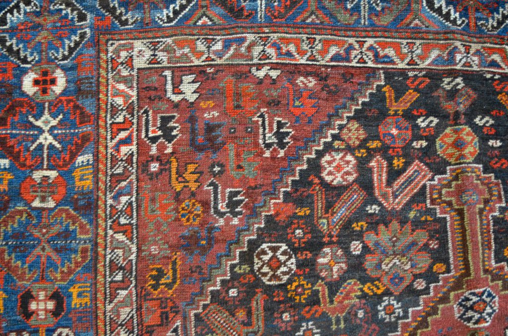 Antique Persian Neriz carpet from the Qashqai tribe - detail photo 4