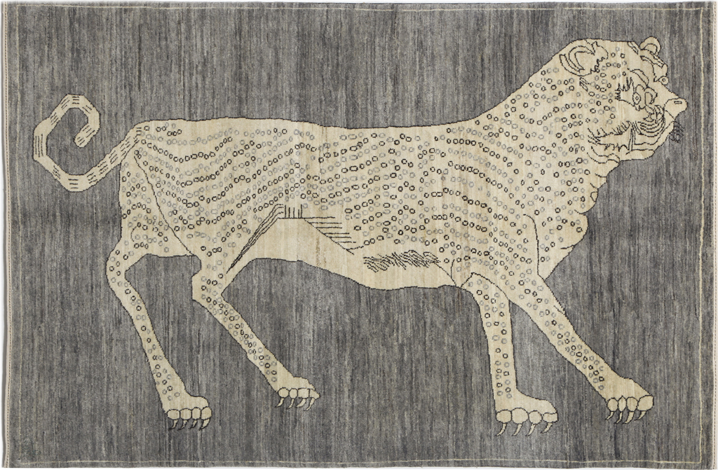 Cream and Gray Leopard Carpet Photo