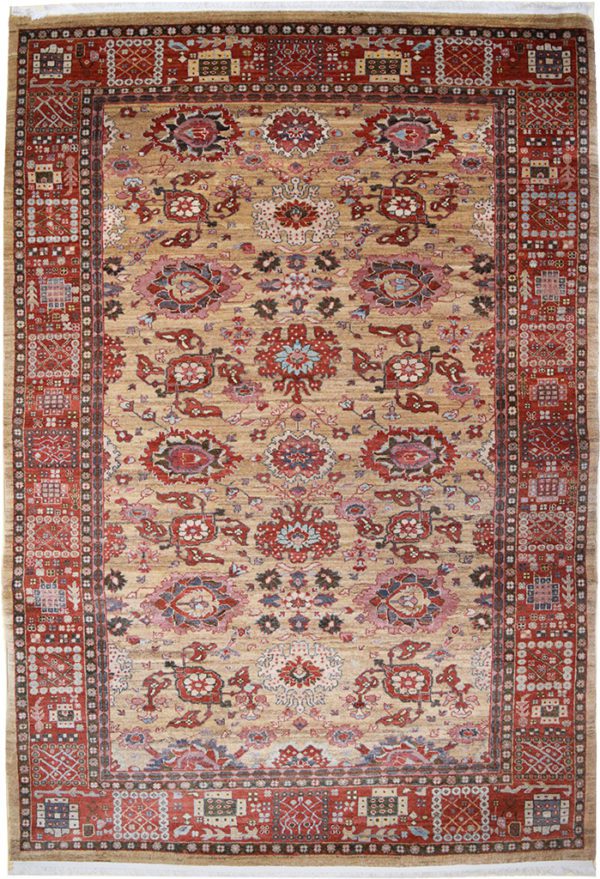 Transitional Persian Red Wool Rug