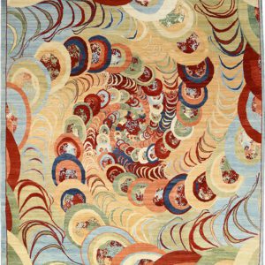 Multicolored Galaxy Kaleidoscope Wool Rug
