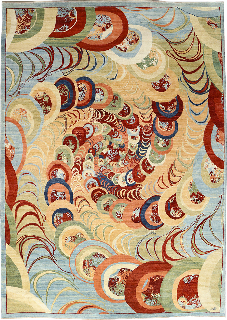 Multicolored Galaxy Kaleidoscope Wool Rug