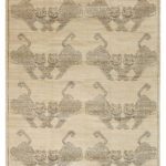 Cream and Black Modern Hunting Scene Carpet Photo