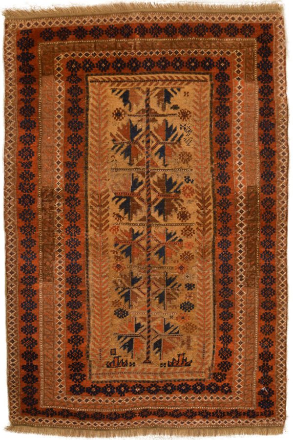 Vintage Antique Persian Balouchi Carpet overall photo