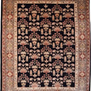 Black Floral Farahan Carpet overall Photo