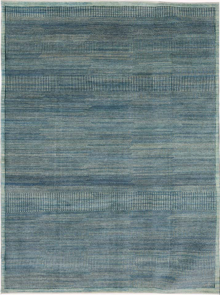 Blue Architectural Rain Wool Rug