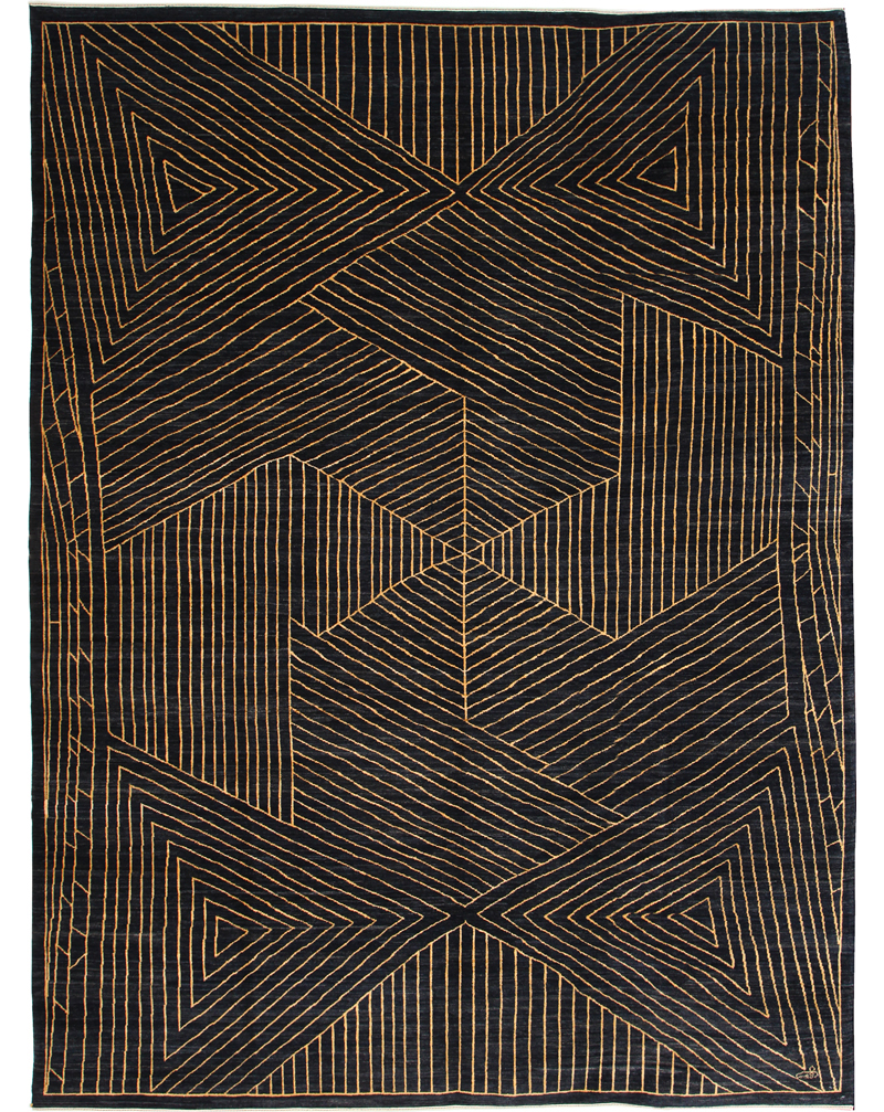 Taar carpet blue and gold overall photo