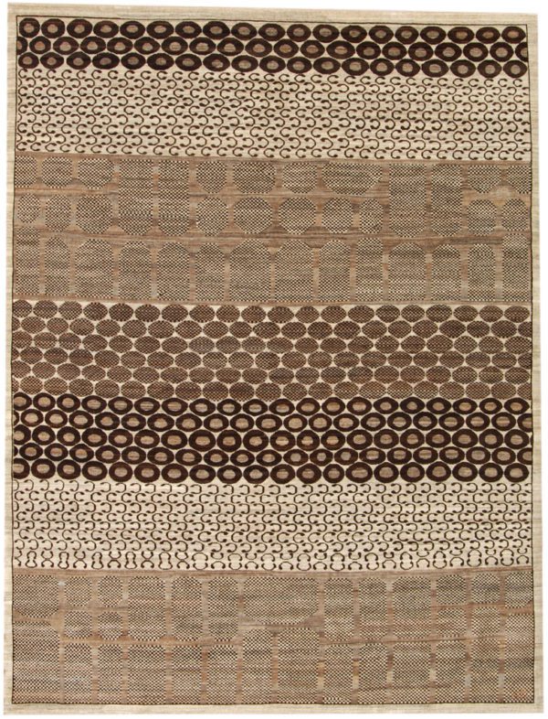 Brown Neutral Strata Wool Rug