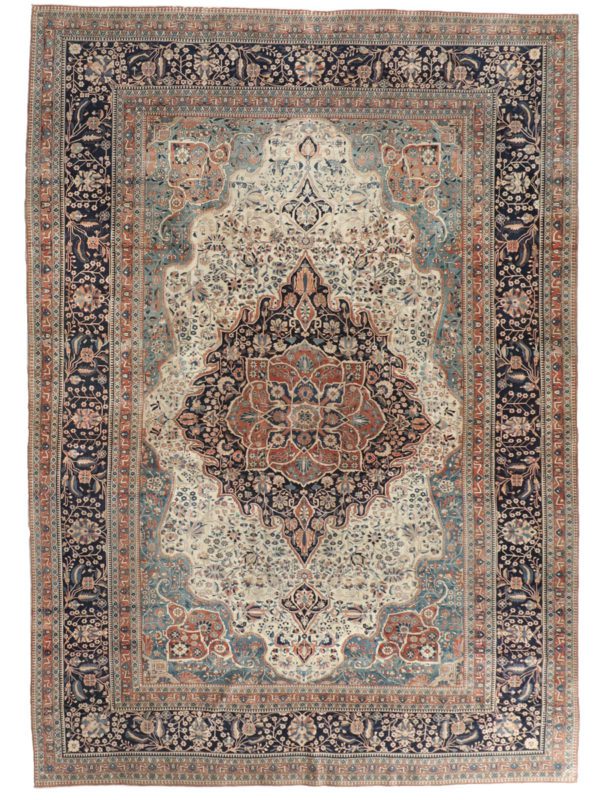 Antique Kashan Mohtasham Carpet overall photo