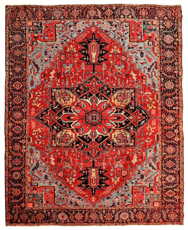 Antique Persian Heriz carpet overall photo