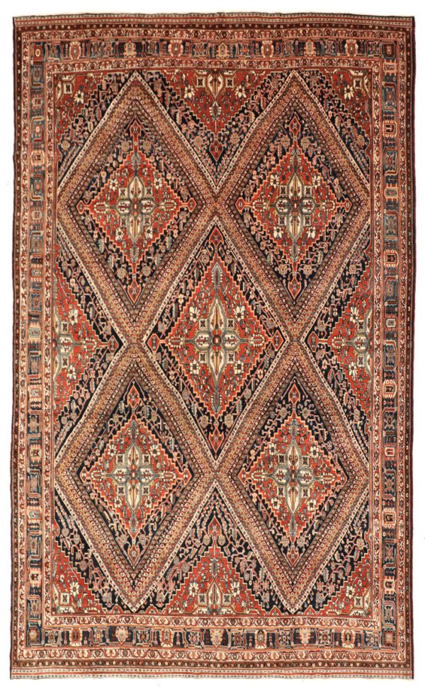 Antique Persian Qashqai carpet overall photo