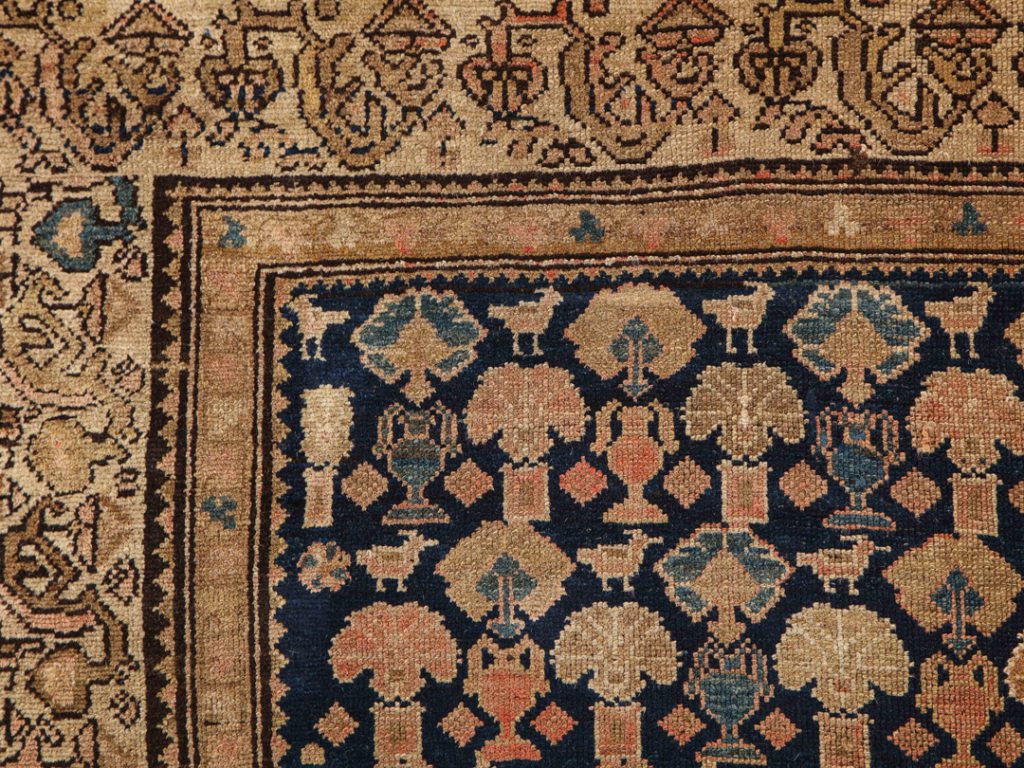Antique Malayer Carpet upper corner photo