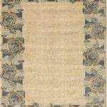 In Bloom - 9x12 - Cream, Indigo, and gold Modern Carpet