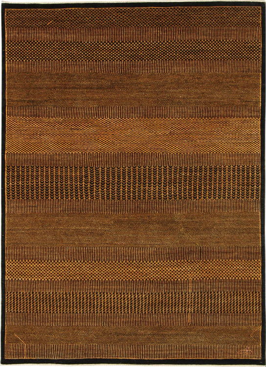 Amber and Indigo Rain Carpet Wool 5' x 7'