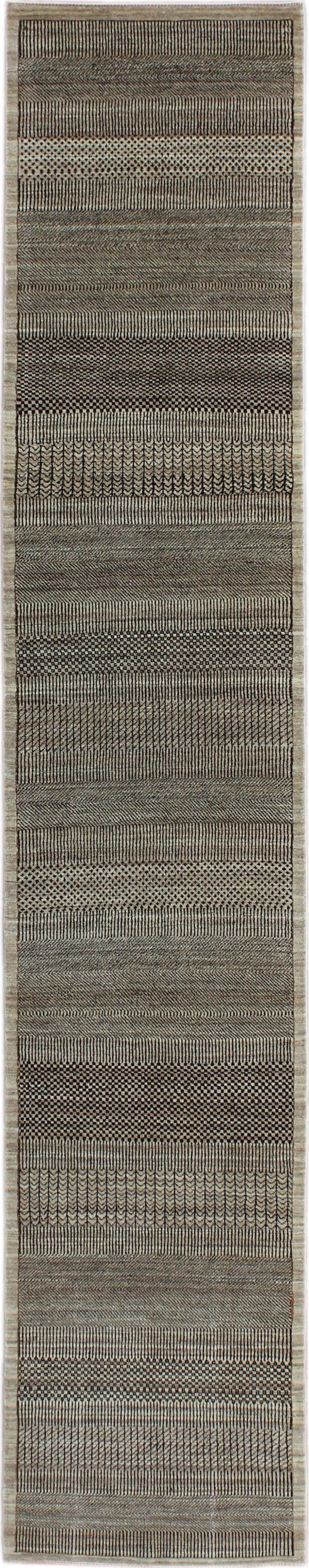 Gray on Black Runner Carpet 2'6" x 14'