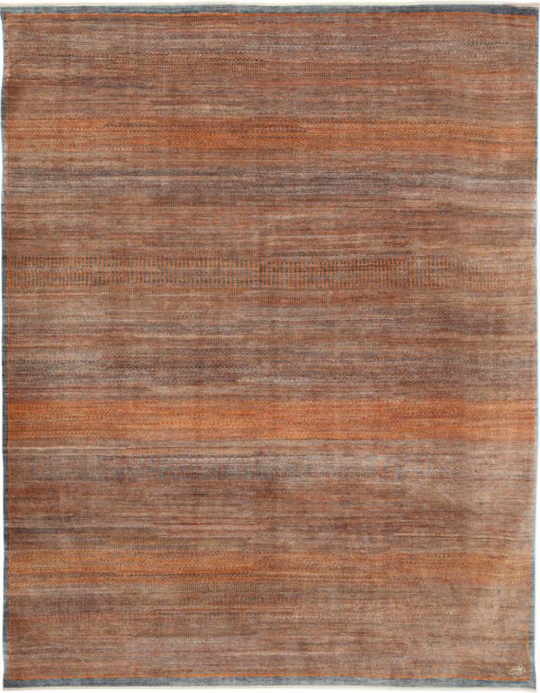 Gray and Orange Rain No.1 carpet 8x10 overall photo