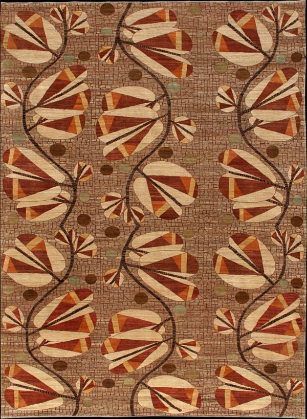 Tulips Art Deco Carpet - 12x18