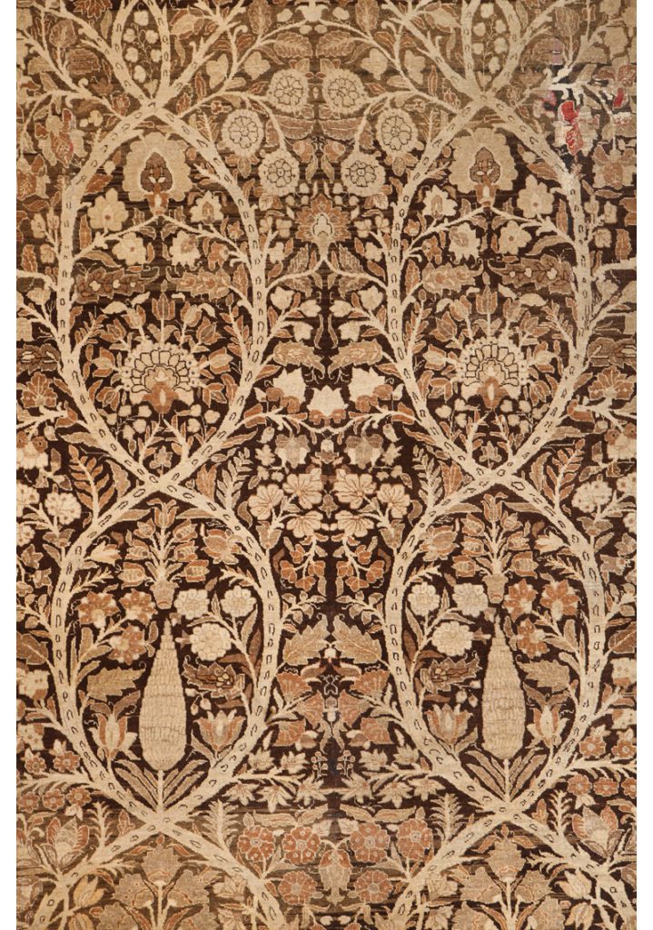 Antique Persian Haji Jalili Carpet main interior detail photo