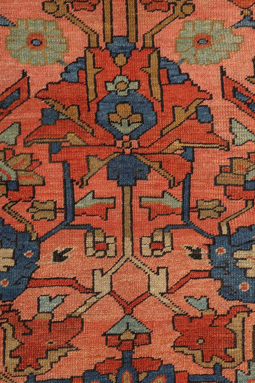 Antique Persian Bakshaish carpet interior detail photo