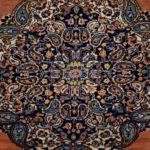 Antique Haji Jalili Carpet side border detail photo up close center medallion detail photo