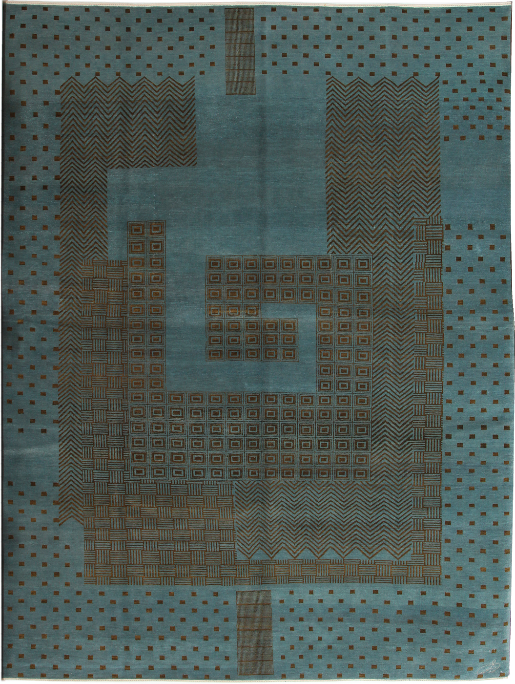 Labyrinth - F1048 - Art Deco & Architectural Modern Carpet - 7.11x10.5 - Overall Photo