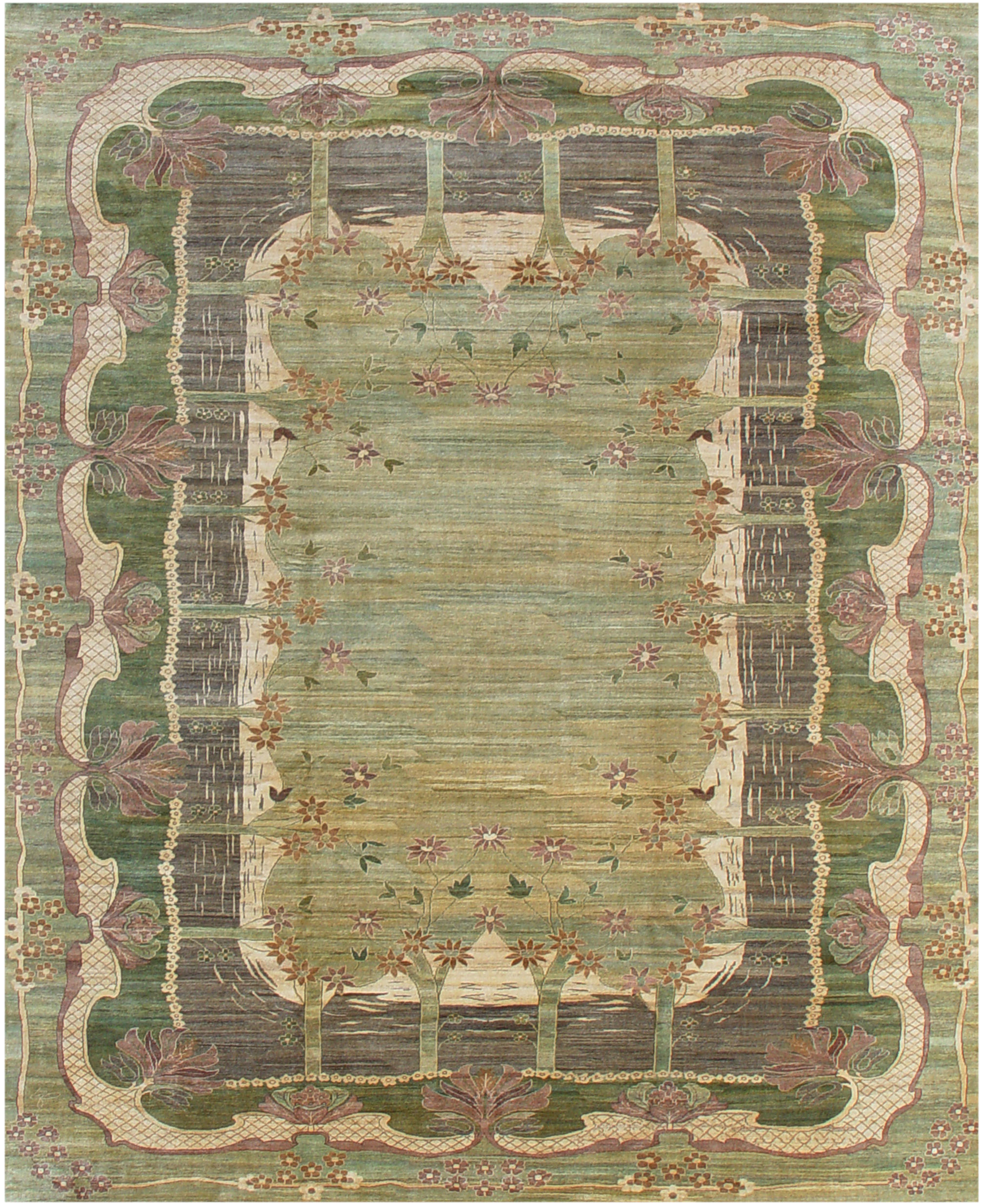 Purple Green Nouveau Spring Rug