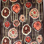 Brown Orange Jellyfish Wool Rug