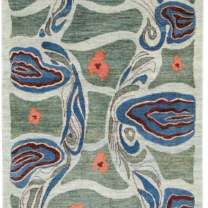 Adrift - 3x5' Art Nouveau Persian Wool Carpet