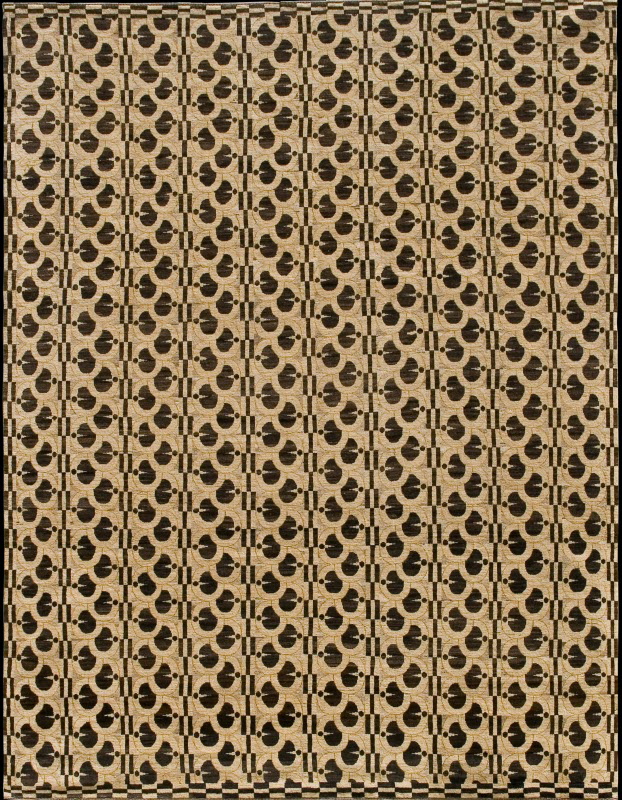 F386-2647 Japanese Lilies - 9'x12' Art Deco Persian Carpet - Overall Photo