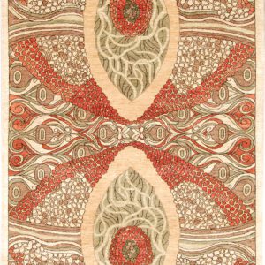 Red Green Nouveau Echo Rug