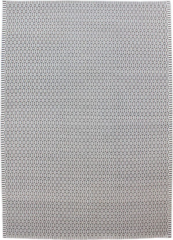 Windows - White and Gray Wool Persian Flatweave Carpet - 10x14