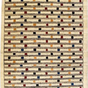 Primary Dots – Cream and Colorful Contemporary Architectural Carpet - 2'x3'
