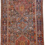 Antique Persian Neriz carpet from the Qashqai tribe - overall Photo