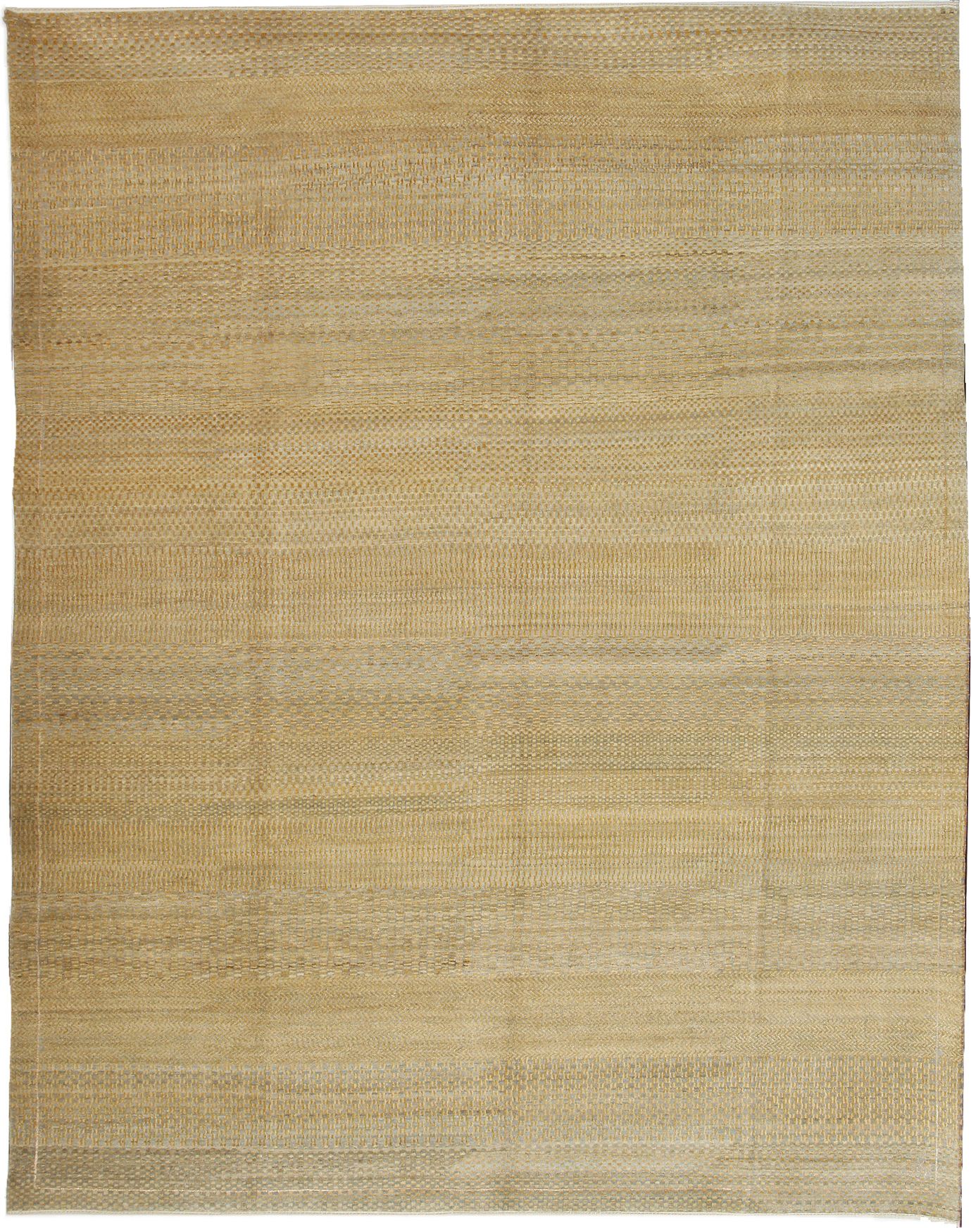 Rain No.3 – Light Blue and Gold Contemporary Carpet – Hand-knotted Wool - overall carpet photo