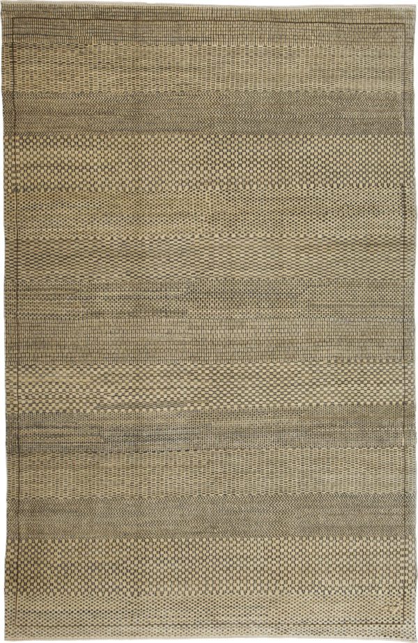 Rain No.3 – Neutral Cream, Taupe, and Brown Contemporary Carpet – Hand-knotted Wool - overall photo