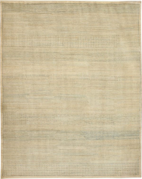 Rain – light blue on cream Contemporary wool Persian Carpet - overall photo