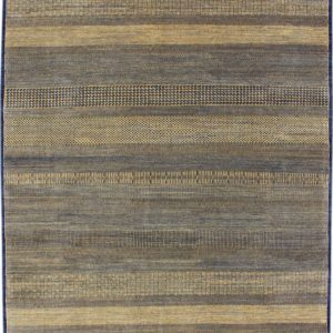 Rain - Gold & Blue Architectural Rain Rug – Pure Hand-knotted Wool - overall carpet photo