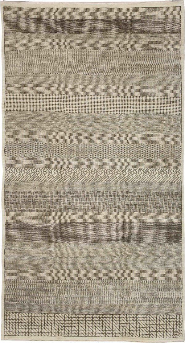 Rain – Brown and Cream Contemporary Persian Carpet – Overall Photo