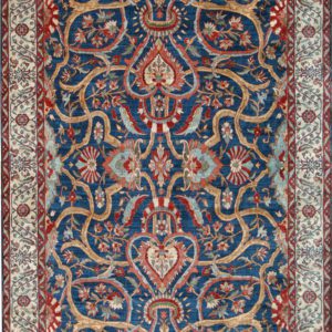 Refined & Romantic Bakhtiari – Modern Persian carpet measuring 10’ x 14’3” in red, taupe, cream, green, pink, light blue, and indigo wool – Orley Shabahang