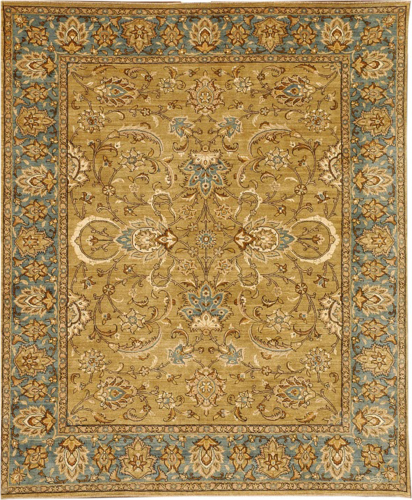 Green & Light Blue Isfahan - 8’2”x9’8” - From the Orley Shabahang Formal Collection