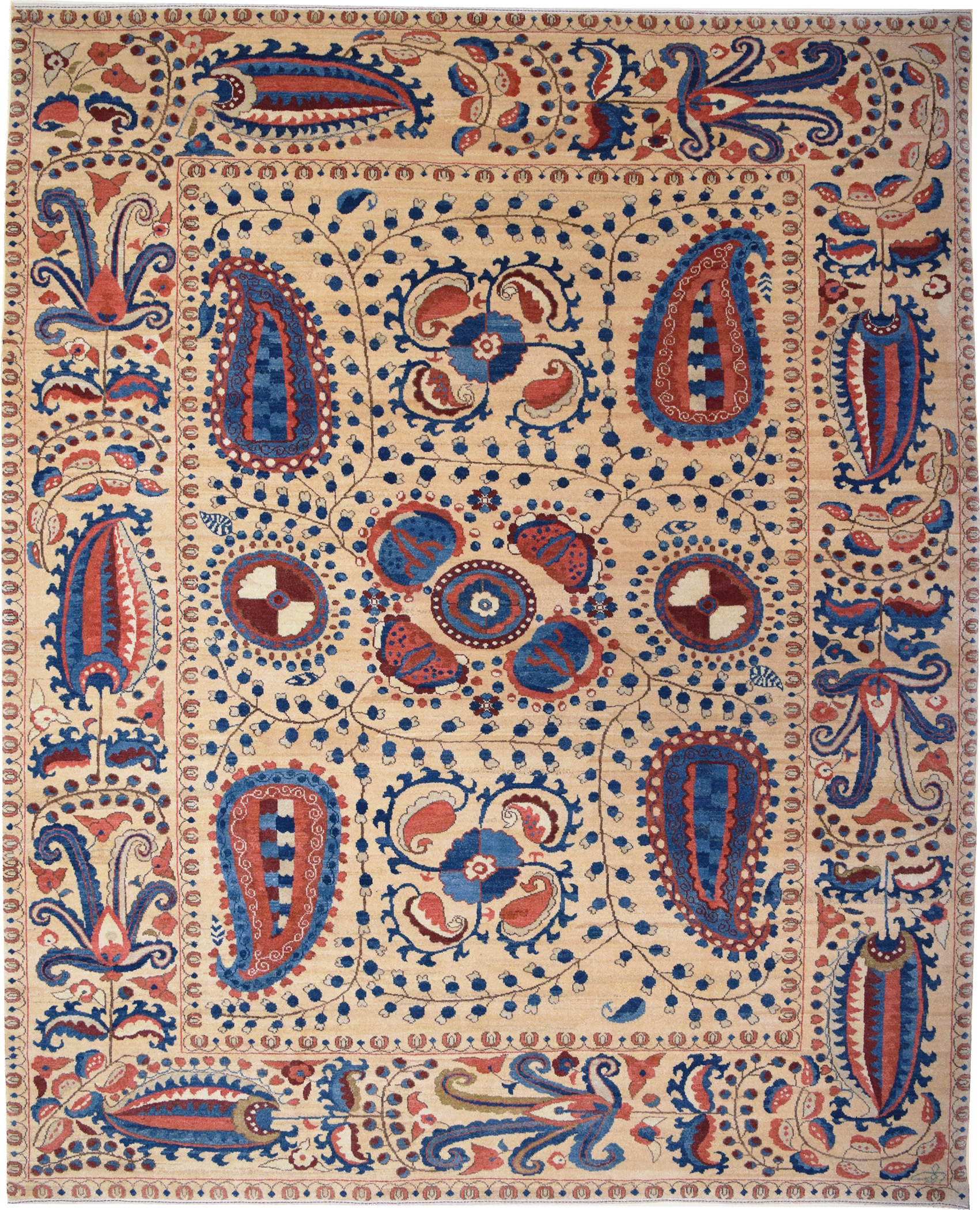 Playful Paisley – 8’x10” transitional Persian carpet with large paisley motifs from Orley Shabahang