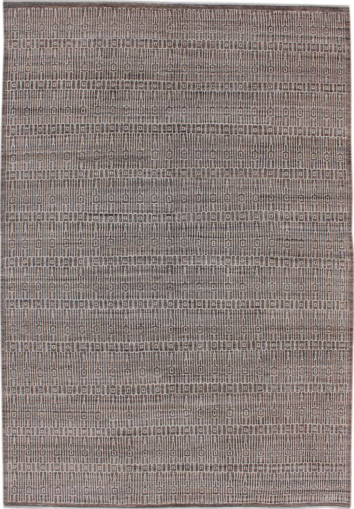 Excelsior – Architectural Persian Carpet from Orley Shabahang – 6x9 - Cream on Neutral Brown - Overall Photo