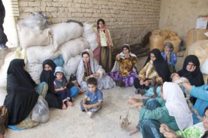 A group of Ghashghai women handspinning wool