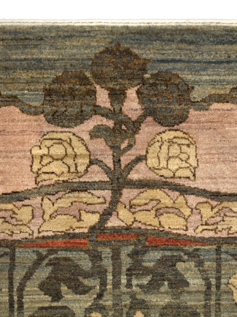 Framed Garden – 10’0” x 14’3” – Art Nouveau Carpet from Orley Shabahang - upper fringe detail photo