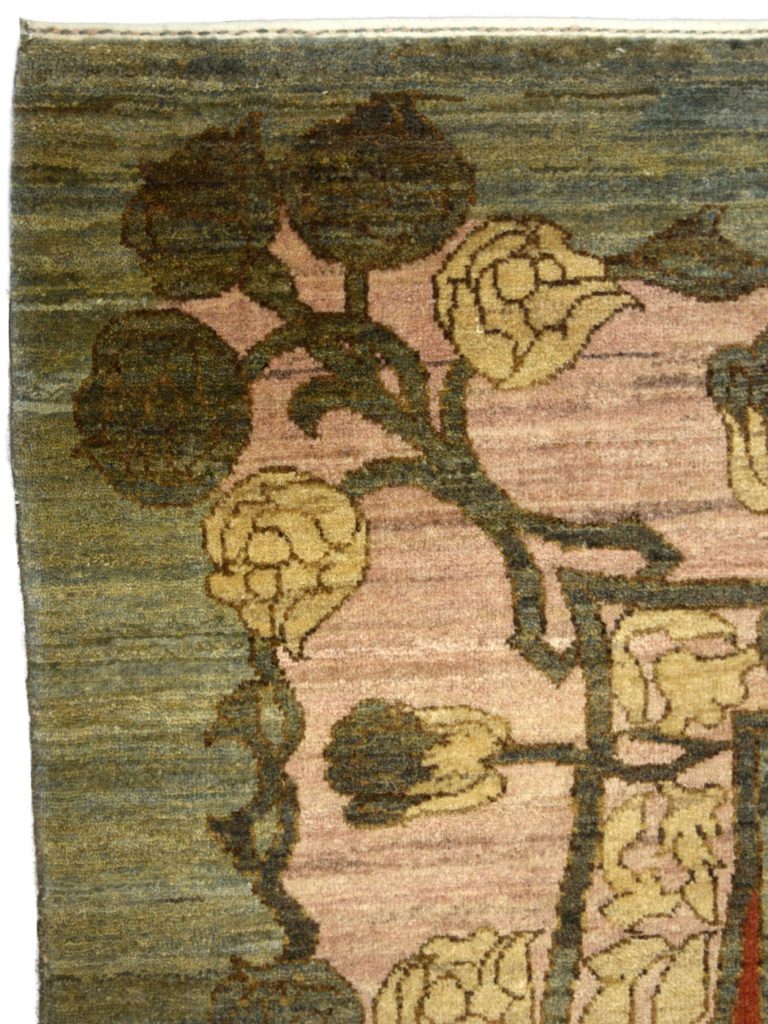 Framed Garden – 10’0” x 14’3” – Art Nouveau Carpet from Orley Shabahang - upper corner detail photo