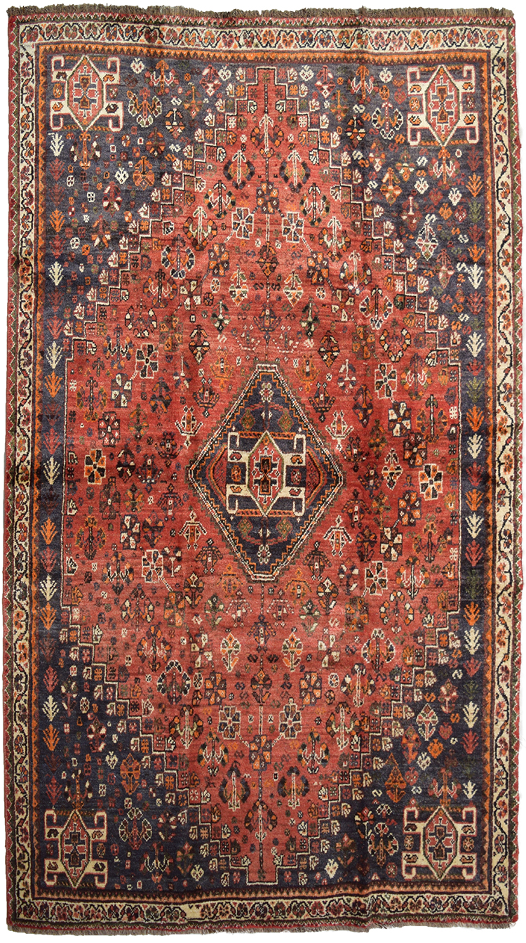 Classic Persian Ghashghai Carpet with central medallion overall photo