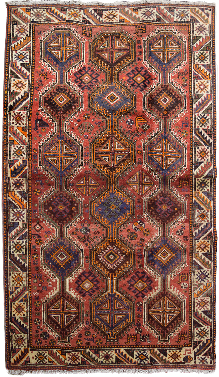 Multi Medallion Persian Ghashghai Carpet overall photo